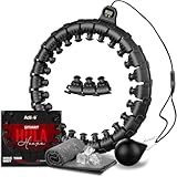 K-MART Smart Weighted Hula Hoop, verstellbar, gewichteter Hula-Reifen, 27 Knoten, Schwarz