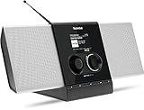 TechniSat MULTYRADIO 600 CD IR - Internetradio (Kompaktanlage, WLAN Radio, DAB+, UKW, Spotify, Bluetooth, CD-Player, USB, Farbdisplay, App-Steuerung, Fernbedienung, 40 Watt Stereo) Silber/schwarz