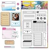 CHGCRAFT Label Clear Stamps Frame Transparent Stamps Silicone Clear Stamp Seals for DIY Scrapbooking Photo Album Decoration 10.9x16.0 cm