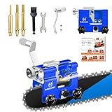 OMCCHK Kettensäge Schärfgerät, Sägekettenschärfgerät Kettenschärfgerät mit 3 Schleifsteinen, Universal Kettenschärfgerät, Tragbare Handkurbel Kettensägenschärfer für 4'- 22' Kettensäge