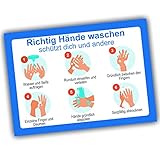 10 Set Hinweisschild Hände richtig desinfizieren waschen |...