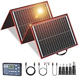 DOKIO Solarpanel Faltbar 160W Monokristalline Tragbare Solarmodul Camping Solaranlage Komplettset (Solarladeregler+PV Kabel+5 DC Adapter+2 USB Ausgang)