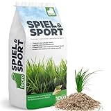 10kg Rasensamen Sport und Spiel schnellkeimend 400m², robust, tiefgrün, ideal für Neuansaat und Nachsaat, Rasensaat Grassamen Frühjahr