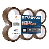 FYBR TAPEMAXX 6 Rollen Paketklebeband Paketband Packband Packing Tape Klebeband Paket Paketbandrolle Verpackungsband 48 mm x 66 m - Basic Verpackungsklebeband Umzug