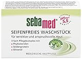 SEBAMED Seifenfreies Waschstück Olive, extra-milde und pflegende Reinigung durch die Kombination hautschonender Waschstoffe,, Transparent 150 g (1er Pack)