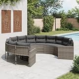 Festnight Gartenlounge Set Rund Lounge Möbel Outdoor Terrassenmöbel Außen Loungemöbel Terrasse Gartenmöbel Sitzgruppe Garten Rattan Lounge Set Gartensofa Gartengarnitur