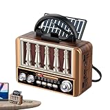 Kustimantu Tragbares Radio, AM/FM-Lautsprecher, wiederaufladbar über USB, kabelloser Lautsprecher, Solar-Radio, für Senioren, Zuhause, Schreibtisch, Nachttisch, Camping, Wandern