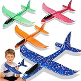 4 Stück Flugzeug Spielzeug Styropor Flugzeuge für Kinder - Spielzeug für Draußen Styroporflieger Flieger, Planes Airplane Wurfgleiter, Kindertagsgeschenke, Junge Mädchen Geburtstagsgeschenke