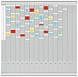 FRANKEN T-Kartentafel Jahresplaner für 15 Monate plus Index, 100,8 x 100,8 cm, 16 Träger, 50 Schlitze, PV-SET5