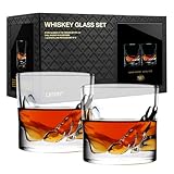 LIITON Exklusiv Whisky Gläser Set Grand Canyon 2-teilig aus Kristallglas, Tumblergläser, Geschenke für Männer für Cocktails, Gin, Bourbon, Rum, Trinkgläser Geschenkset