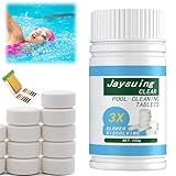 Langsamlöslich chlortabletten für Schwimmbäder, Pool Cleaning Tablet, Pool Chlortabletten, Chlor Tabs Pool, Multifunktions Chlortabletten Pool Zubehör Reinigung Kalkvermeidung (100g)