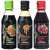 Messino Griechische Balsamico Cremes Gourmet Mischung: Feige Balsamico | Honig Balsamico | Granatapfel Balsamico, 3er Pack x 250 ml (Insgesamt: 750 ml)