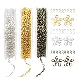 TOAOB 15M Gliederkette Schmuckkette Ketten 3 Farben Kette Meterware 2mm Chain Ketten zum Basteln Kettenband Schmuckherstellung für DIY Schmuck Kette Basteln Herstellung