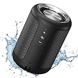 MAWODE T10 Bluetooth Lautsprecher, wasserdicht, 8 Std. Wiedergabezeit, tragbar, klein, leicht, Mini, kabellos, Dusche Lautsprecher, Aux und TF-Kartenunterstützung (Schwarz)