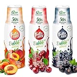 3 x 500 ml Getränkesirup Frucht Sirup | Johannisbeeren-Kirschen-Pfirsiche Geschmack mit 50% Fruchtanteil | FruttaMax für Soda Maschine geeignet