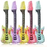 5 Stück 117cm*33cm Luftgitarren Zum Aufblasen, Aufblasbare Gitarre, Luftgitarre, Gitarre Aufblasbar, Party Accessories für Kinder Und Erwachsene, Mottopartys, Rock Party, Karneval und Fasching