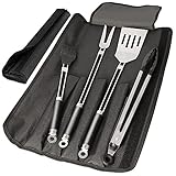 bremermann 1516 Grillbesteck-Set, 5-teilig aus Edelstahl mit Tasche