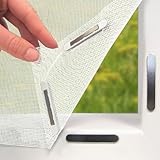 EASYmaxx Insect Protect Fliegengitter Fenster mit Magnetbefestigung | zuschneidbares Moskitonetz | Insektenschutz Fenster bis 130 x 150 cm | Mückenschutz Magnet - leichte Montage [Weiß]