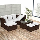 Festnight Poly Rattan Lounge Gartenmöbel Ecklounge Ecksofa Gartengarnitur Balkon Lounge Klein Sitzgruppe Gartenmöbel Outdoor Sofa Garten Balkon Terrasse Outdoor Braun