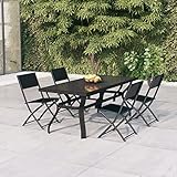 Yolola Sitzgruppe Garten Essgruppe 4 Personen Rattan Gartenmöbel Set mit 4 Gartenstuhl Klappbares Gartenmöbel Essgruppe Gartengarnitur Rattanmöbel Esstisch Sitzgarnitur Gartentisch Grau und Schwarz