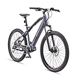 TELEFUNKEN E-Bike Mountainbike Elektrofahrrad Alu, 8 Gang Shimano Alivio Kettenschaltung - Pedelec MTB 27,5 Zoll, Mittelmotor, 250W, Scheibenbremsen, Grau, Aufsteiger M925