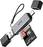 SD Kartenleser, uni USB Kartenleser 3.0, USB C Kartenleser Aluminum 2in1, OTG Adapter, Kartenlesegerät USB C, kompatibel für SD/Micro SD/TF/SDHC/SDXC, kompatibel mit Android/Windows/Mac/OS usw.