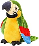 Sprechender Papagei Spielzeug Nachsprechendes Plüschvogel Papagei Vogel Plüschtier Kuscheltier Spielzeug Talking Parrot Plüsch Spielzeug für Kinder Mädchen Jungen