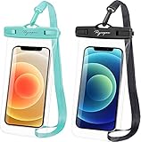 Rynapac wasserdichte Handyhülle, 2Pack Universelle Unterwasser Handyhülle Kompatibel Mit iPhone 15 14 13 12 11 Pro XR X SE, Galaxy S22 S21 Bis zu 7'', IPX8 wasserdichte Handytaschen für Urlaub