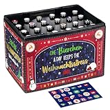 BOFUNX Adventskalender Bastelset für Bierkasten Männer Adventskalender Bier Advents Banderole für Bierkasten mit 24 Aufkleber für Kronkorken Bierchen Advent Weihnachten Geschenk
