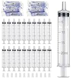 20 Stück Spritze 20ml, Einzeln Verpackte Einwegspritzen, Steril Syringe mit Mütze, Spritzen ohne Nadel für Tierfütterung, Feine Dosierungen, Handwerk und Wissenschaftlich Labore