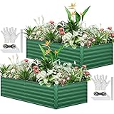 YITAHOME 2er-Set Hochbeet Metall 240x120x58cm, Hochbeete-Kit...