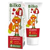 Bilka Homöopathie Kinderzahnpasta 6+ Jahre, Für Gesunde Und Starke Kinderzähne mit Himbeergeschmack, Fluoridfrei, Mentholfrei, Parabenfrei, 1 X 50 Ml