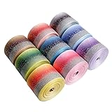 AKOOSY Glitter Grosgrain Band Gradientfarbe DIY Haarschmuck Hochzeits und Partydekoration Schwarz Yards Rolle für Floristen und Bastelprojekte