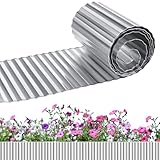 Tandefio Metall-Landschaftseinfassung, 30,5 cm x 3 m, gewellte Garteneinfassung, stabiler Metallzaun für Garten, Rasen, Hof, Landschaftsbau, DIY-Blumenbeete und Gemüsebeete