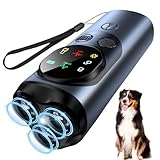 Anti Bell Gerät Hunde, Antibell Ultraschall Gerät mit 3 Sendern, Antibell für Hunde mit 2 Modi und LED-Licht, 30 Fuß Langes Handgerät zum Hundegebell Stoppen für das Training Innen Außenbereich