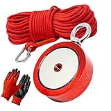 Hercules Magnetics Angelset mit doppelseitigem Magnet, 2000 Pfund Angelmagnet, 100 Fuß Nylonseil mit Karabiner, ultrastarke Magnete, um Gegenstände aus dem Fluss zu holen