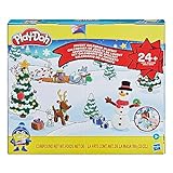 Play-Doh Adventskalender für Kinder ab 3 Jahren mit mehr als 24 Überraschungen, Spielmatten und 24 Play-Doh Dosen in sortierten Farben, F2377