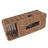 Baluue Multifunktionaler Taschentuchhalter aus Handgewebtem Rattan Großer Serviettenbehälter für Schreibtisch und Wohnzimmer Stilvolle Aufbewahrungsbox für Kosmetiktücher und