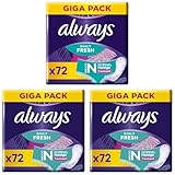 Always Daily Fresh Normal Flexistyle Slipeinlagen 72 Stück, Mit Frischduft, Flexibel, Passt Sich Allen Slipformen An (Packung mit 3)
