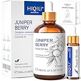 HIQILI Wacholderbeerenöl 100ml - 100% Reines Ätherisches Wacholderbeer Öl, Aromatherapieöl - Duftöle für Diffusor, Gesicht, Haut, Entspannung