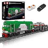 Mould King 12026 Technik Zug Bauklötze Modell, 1090 Teile Ferngesteuerter Schienentransport Güterzug Technologie Baustein Bausatz, Spielzeug Geschenk für Erwachsene und Jugendliche