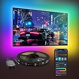 Govee LED TV Hintergrundbeleuchtung 4,6M, RGBIC LED Streifen für 70-80-Zoll TVs, Steuert durch Bluetooth und Wi-Fi, Funktioniert mit Alexa & Google Assistant, 11 Musikmodi, 219+ Szenenmodi