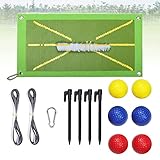 JidRMC 14 Pcs Golf Trainingsmatte Kit,50x25cm Golf Trainingshilfen Übungsmatte, Swing Detection Batting Trainingshilfen, für Outdoor, Lndoor Tragbare Swing Practice Mat