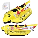 Spinera Rocket 2 | 3 | 4 – Towable Banana Tube für 2–4 Personen – aufblasbares Wassersport-Fun-Tube – Neopren-Handgriffe, robuste Nylonhülle, 3-Kammern-System. Fun Tube (Rocket 2 Pers.)