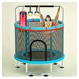 Indoor Trampolin Kinder mit Schaukel, bis 250 kg belastbar, Kindertrampolin Indoor mit Zugring Bodentrampolin geeignet für Innen- und Außenbereich