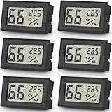 6er Set Vaikby Digital Indoor Thermometer Hygrometer, LCD Room Hygrometer Innen, Temperature Humidity Meter Luftfeuchtigkeitsmesser for Home Office Greenhouse