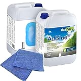 2X 10 L blueSky AdBlue® inkl. Ausgießer + Microfasertuch blau 38 x 38 cm 220 GSM