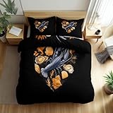 Meerestiere Hummer Muschel, Bettwäsche Set 3 Teilig Bettbezug 155 x 220 cm, Weich und Angenehme, Microfaser Handgezeichneter Stil Bettbezüge für Kinder Mädchen, Ganzjahres, mit Reißverschluss