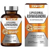 Ashwagandha Kapseln,Liposomale Ashwagandha Kapseln 2000mg – Premium Ashwagandha Mit Vitamine B12, C, Magnesium, Unterstützt Nervensystem, Reduziert Müdigkeit, Hochbioverfügbar,120 vegane Kapseln