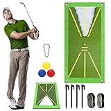 zerotop Golf Trainingsmatte für Swing Detection Batting Analysis Swing Path and Correct Hitting Posture Golf Practice Mat, 10 x 20in Professionelle Golf Übungsmatte Golfübungsgeräte für Indoor Outdoor